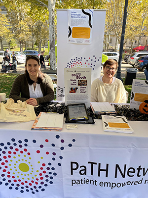 Emily Klawson and Patty Maloney tabling at the Buddy Walk
