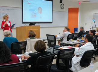 Heather Coulter leads a discussion